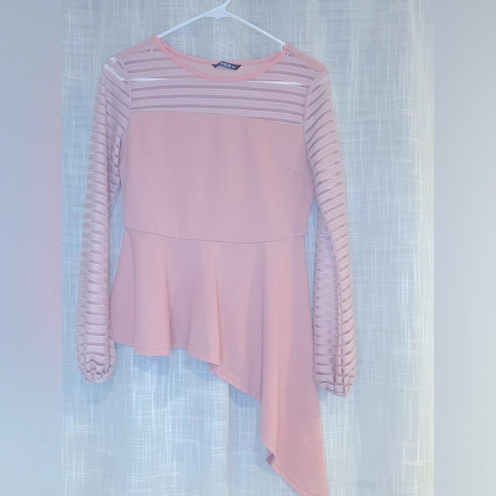 SHEIN PINK TOP WITH GOLD SHIMMER